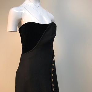 Alexander McQueen strapless black asymmetric dress